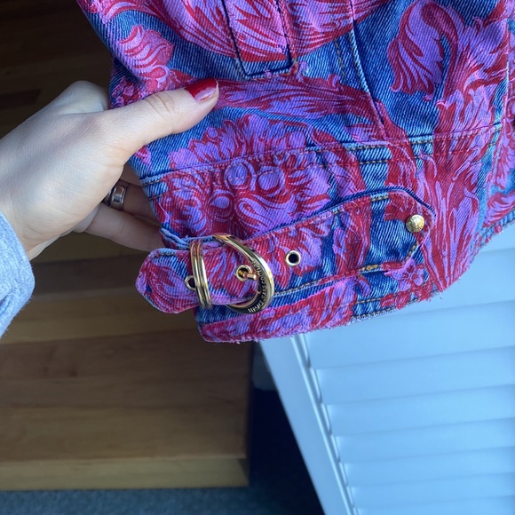 Versace Jeans Couture Pink Baroque Denim Vest - Picture 6 of 12